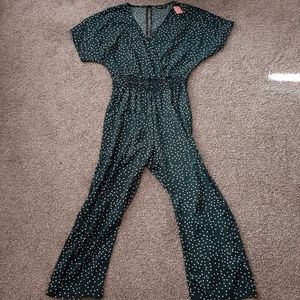 Green polka dot jumpsuit